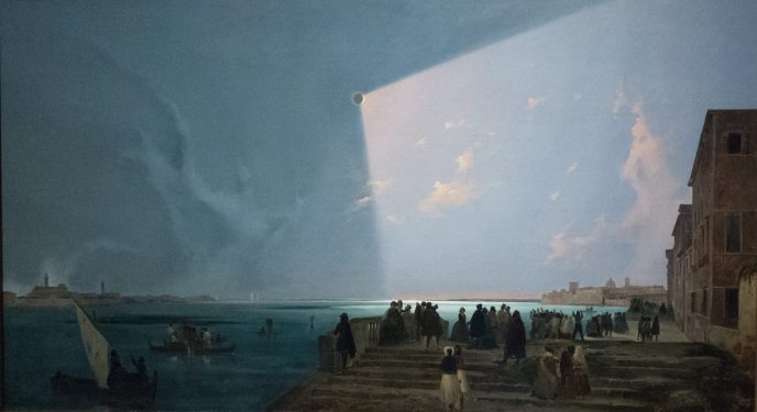 «Ηλιακή έκλειψη στη Fondamenta Nove» (1842) ~ Ippolito Caffi