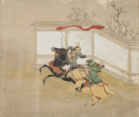 Samurai in battle, detail of twelve battle scenes, 1600–1700.
